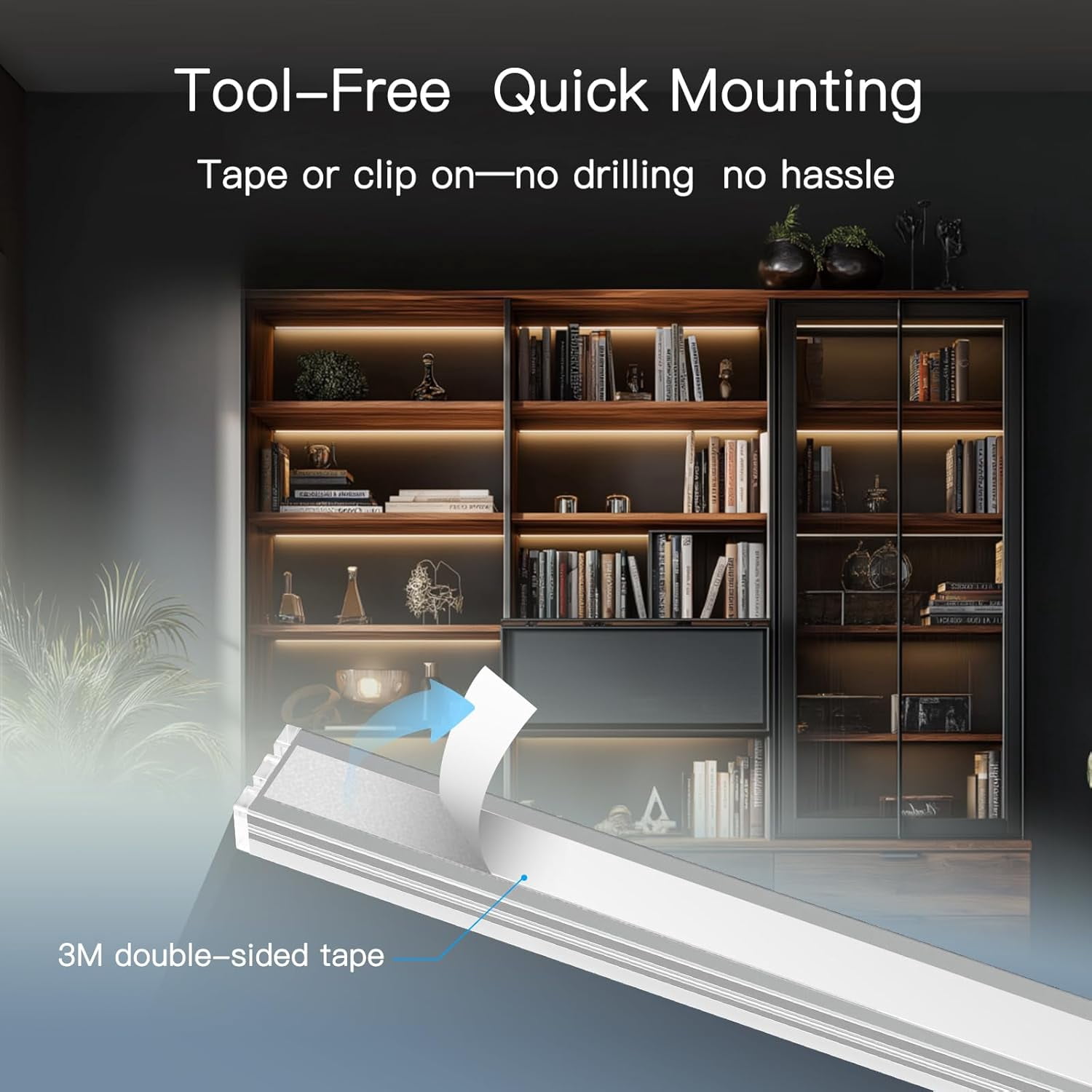 Under Cabinet LED Lighting, 6 Pack Ultra Slim Aluminum Light Bars, Plug-in Kitchen Lights, Smart App & Alexa Control, Dimmable 2700K–6500K, Linkable for Closet, Shelf, Display Cabinet