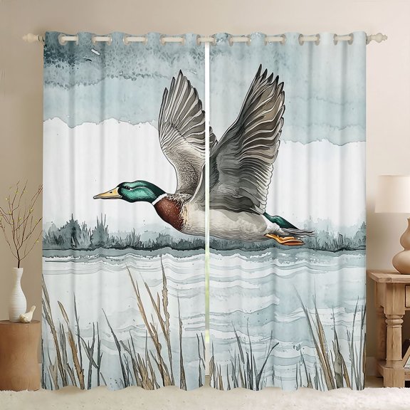 Feelyou Woodland Animal Black Out Curtains, Wildlife Duck Curtains Pack of 2 (42x63 Each)