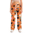 thumbnail image 5 of Zydvens Women Halloween Pajama Pants Wide Leg Lounge Wear with Pockets Soft Elastic Waist Drawstring Sleepwear Bottoms Plaid Pumpkin Fall Harvest Costume Cosplay Gift S-3XL, 5 of 7