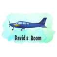 thumbnail image 2 of Personalized Watercolor Decal Living Room Wall Decal for Family Blue Airplane With Propeller Art Design Cute Custom Name Decal - Size: 10 In x 6 In, 2 of 5