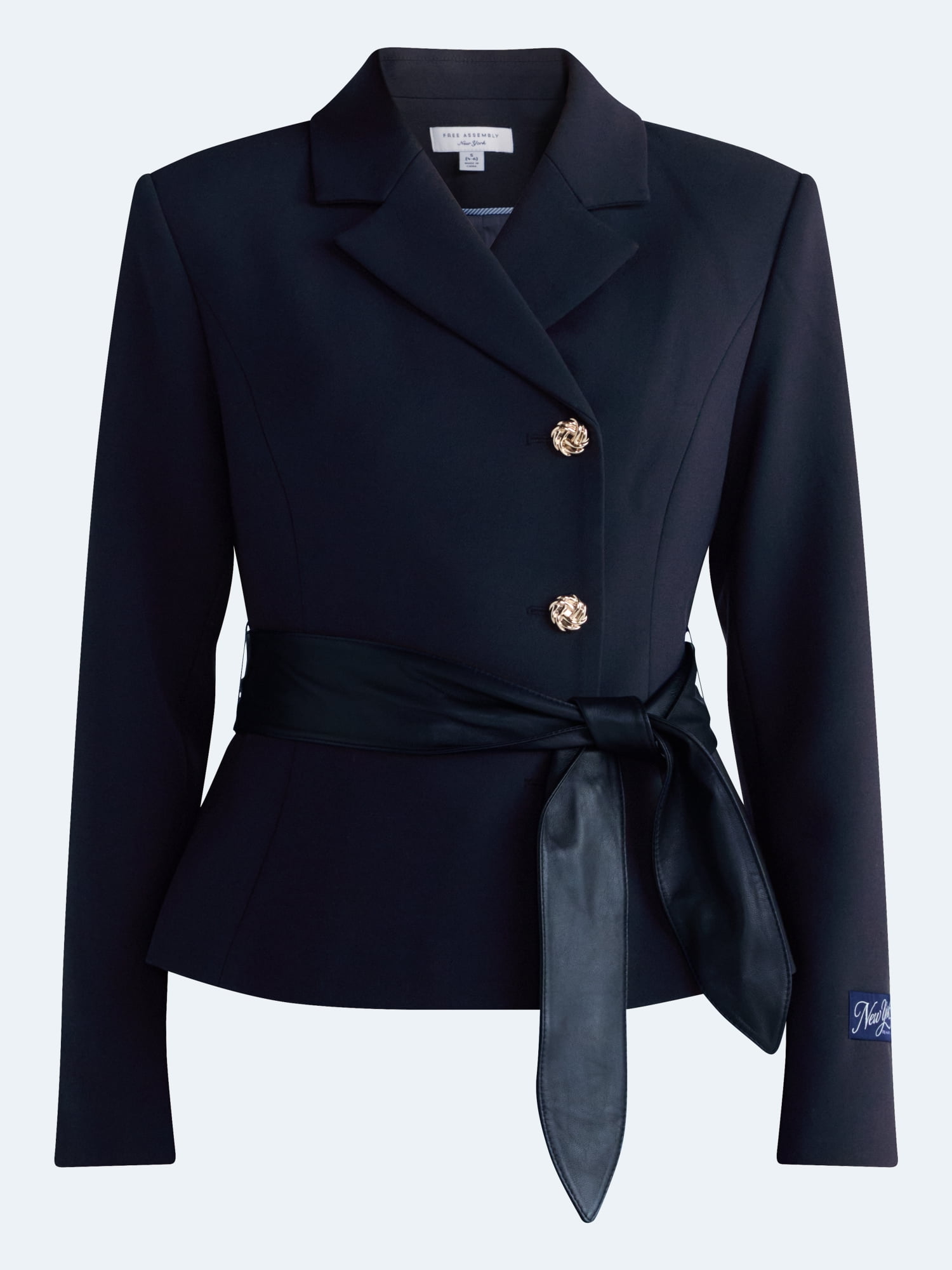 Free Assembly Women's and Women's Plus Asymmetric Belted Blazer, Sizes XXS-4X