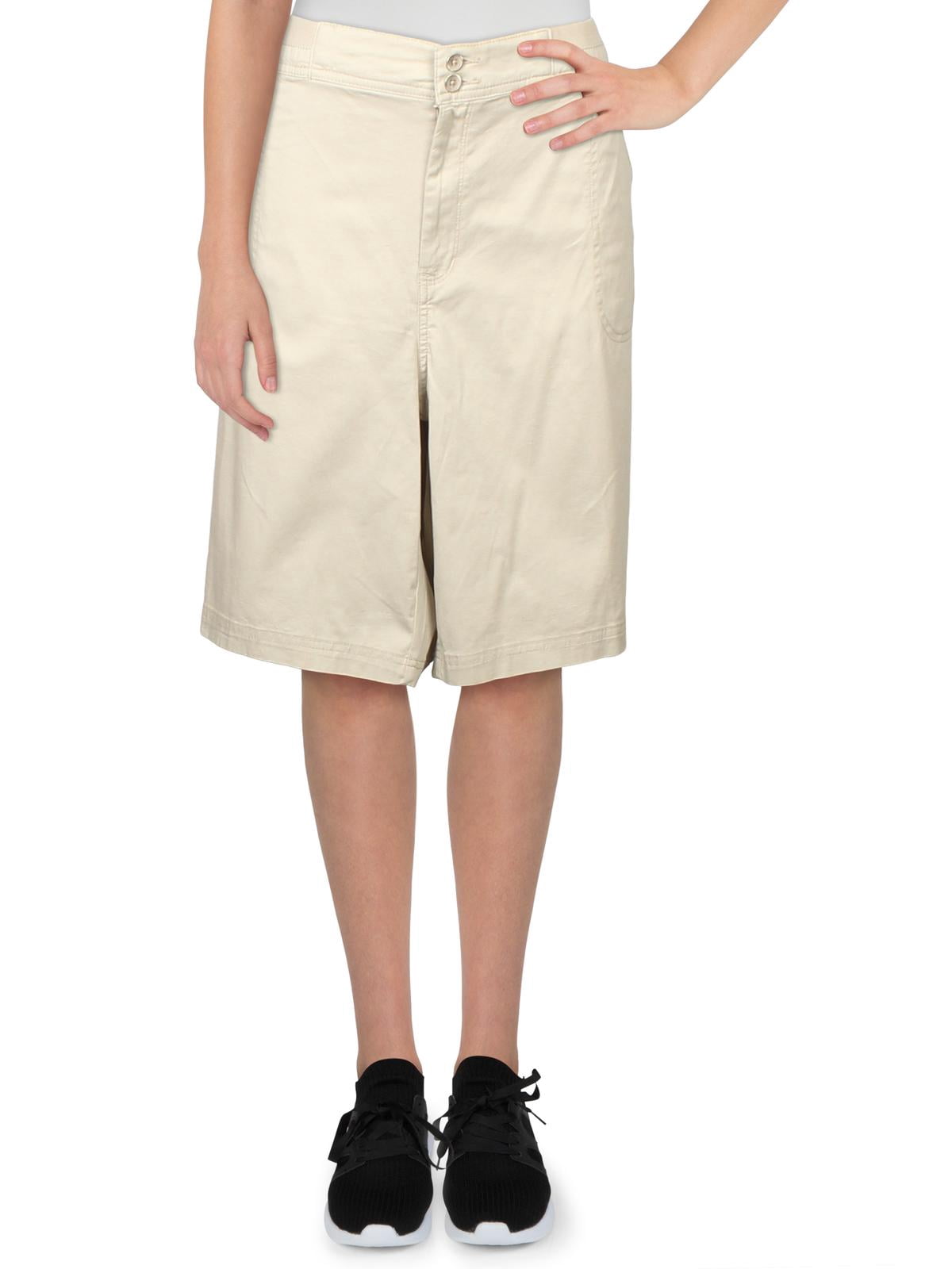 Karen Scott Womens Plus Solid Khaki 