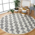thumbnail image 2 of SAFAVIEH Tulum Lancaster Geometric Area Rug, 6'7" x 6'7" Round, Ivory/Black, 2 of 8
