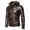 Brown, variant on Wancir Men’s Faux Fur Leather Jacket Autumn Winter Fleece Lined Coat Vintage Bomber Jacket