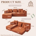 thumbnail image 6 of 106.5” Sectional Sofa with Chaise, YINIX 3 Seater L-Shaped Sofa Couch for Living Room, Orange, 6 of 7