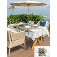 thumbnail image 5 of Outdoor Tablecloth with Umbrella Hole for Patio/Picnic/Party/Camping, Nautical Coastal Waterproof Table Cloth Rectangle Table Cover Washable, Summer Sea Starfish Conch Vintage Wooden Gray (54"x 80"), 5 of 8