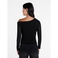 thumbnail image 3 of Madden NYC Women’s Asymmetrical Mesh Top with Long Sleeves, Sizes XXS-XXL, 3 of 5