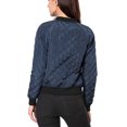 thumbnail image 4 of MODA NOVA Juniors Stand Collar Zip Up Raglan Sleeves Bomber Quilted Jacket, 4 of 7