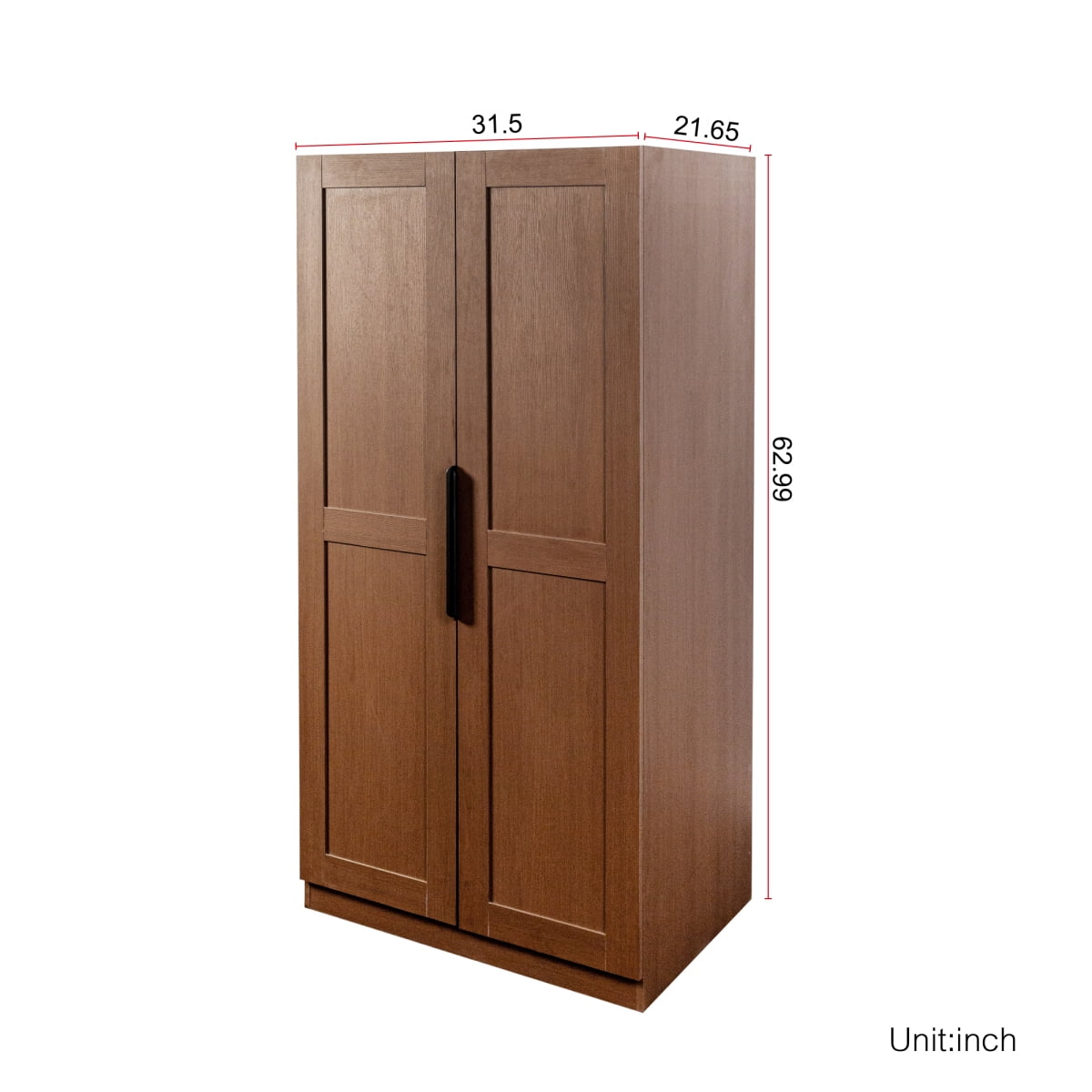 GZXS 63"H Kitchen Pantry Cabinet with Door Racks, Multi-Level Interior Shelves, and Back Cable Management Holes, Wooden Freestanding Buffet Cupboard for Home Kitchen, Dining, or Living Room (Brown)