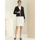 thumbnail image 4 of Blazer corto de oficina de trabajo con dobladillo con volantes y manga larga con solapa vintage para mujer Negro XS, 4 of 6