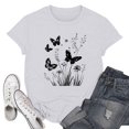 thumbnail image 2 of NAMTYQX Womens T Shirts Loose Fit Airoft Plus Size Print Stretch Short Sleeve O-Neck Patterned Baggy Basic Graphic Tees White Size 2XL, 2 of 5