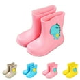 thumbnail image 2 of NOKIO Kids Dinosaur Print PVC Rain Boots Lightweight Non-Slip Sole 𝗪aterproof Toddler Shoes with Cartoon Designs, 2 of 7