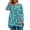 Teal, variant on Plus Size Womens Tops 4x-5x Plus Size Spring Tops Crew Neck Plus Size Tunics Long Sleeve Vintage Floral Print Print Dressy Casual Tunics 5x Women Plus Size Clothing,2XL