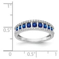 thumbnail image 2 of 14K White Gold Ring Band Gemstone Sapphire Round Blue Diamond, Size 8, 2 of 2