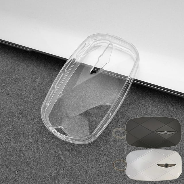 HUGFEGWE for Genesis GV90 GV60 Premium TPU Transparent Key Fob Cover Compatible for Genesis GV90/GV60 Car Key Case Remote Control Protective Case CA919-118044