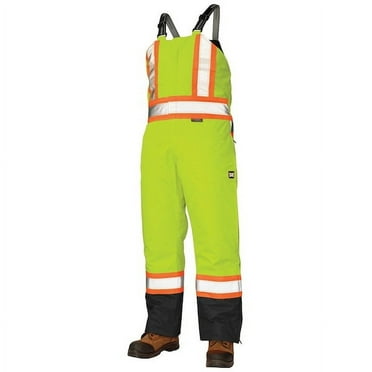Tough Duck Hi-Vis Insulated Bibs,Flo Green,3X S79821