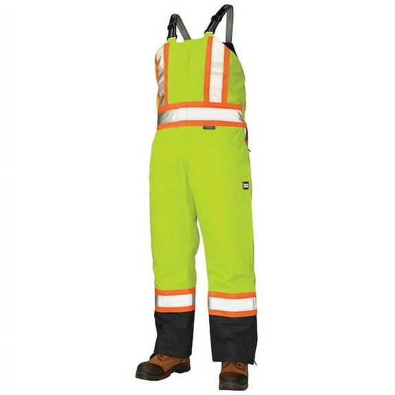 Tough Duck 4X Hi-Vis Insulated Bibs, Florescent Green S79831