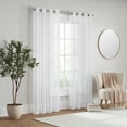 thumbnail image 6 of Eclipse Emina Crushed Sheer Voile Window Curtain Panel, Grommet, 1 Panel, 50 In Wide x 84 In Long, White, 6 of 9