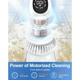 thumbnail image 4 of Baodeli Electric Spin Scrubber, Shower Scrubber with LED Display & 9 Replacement Brush Head, 3 Adjustable Speeds, Electric Cleaning Brush for Bathtub Grout Tile Floor(White), 4 of 10