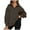 Brown##1, variant on Zip Up Sweatshirt for Women Loose Fit Solid Color Sweatshirts Round Neck Fall Pullover Tops Workout Long Sleeve Shirts Womens Sweatshirts Under $10