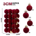 thumbnail image 3 of 30 Pcs 3cm Flocked Christmas Ball Ornaments Mini Velvet Shatterproof Christmas Ornaments with Hanging Loop for Xmas Tree Holiday Party, 3 of 6