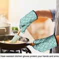 thumbnail image 4 of Pioneer Flower Floral Print Pattern Oven Mitt 2-Pack Set, Heat Resistant Kitchen Gloves, 7.7" X 12", 4 of 6