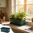 thumbnail image 5 of Taicans Extra Large Rectangular Planter with Drainage Tray,15.4 Inch Plastic Planting Container for Indoor Outdoor,Garden Flower Herb Vegetable Pot for Balcony Patio, 5 of 5