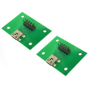 WLGQ USB2.0 Connector Test with PCB Board Connector Adapter with 2.54mm (0.1 inch) pin Header (USB 2.0 Mini B 5PIN