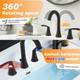 thumbnail image 5 of Sunrinx 8 Inch Widespread Bathroom Faucet Matte Black 3 Hole Dual Handle Swivel High Arc Drain, 5 of 12