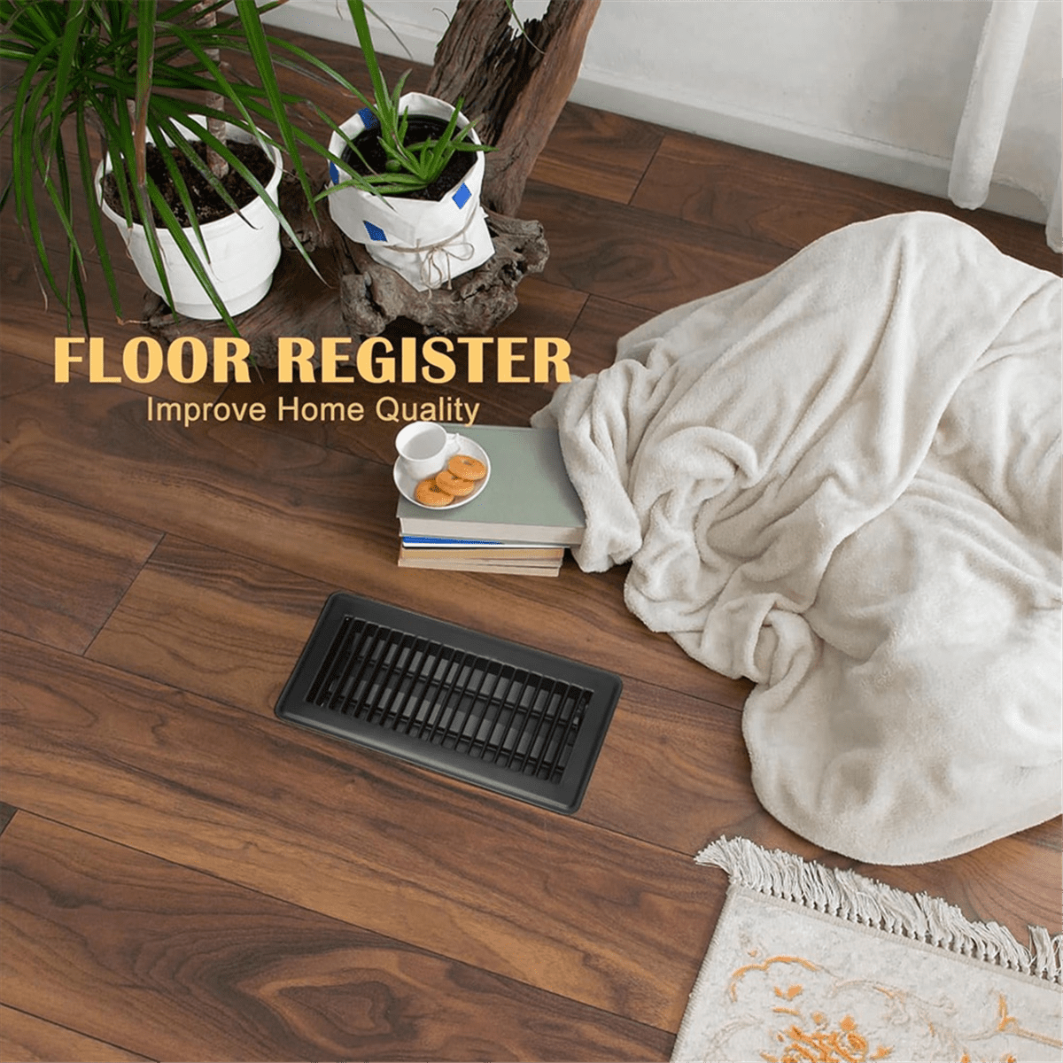 4pcs Floor Register 4x10Inch,Heavy Duty Floor Vents,Heat Air Vent Covers,Floor Vent Covers for Heater Floor Register A