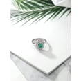 thumbnail image 4 of Gem Stone King 925 Sterling Silver Oval Green Malachite Halo Engagement Ring for Women (3.20 Cttw, Gemstone Birthstone, Oval 8X6MM, Size 9), 4 of 4