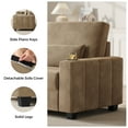 thumbnail image 3 of 87”Large Loveseat Sofa, 3 Seater Couch with Storage, Velvet Fabric Deep Seat Sofa with Pillow& Cup Holders, Modern Comfy Sofa with USB& Type-C Ports, Home Sofa Couch for Living Room Bedroom, 3 of 12