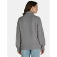 thumbnail image 3 of Time and Tru Women's and Women's Plus Bobble Knit Turtleneck Sweater, Midweight, Size XS-4X, 3 of 5