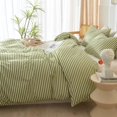 thumbnail image 5 of Striped Comforter Set Twin XL Size - Green White Stripes Pattern Bed Set for All Season, 3 Pieces Lightweight Bedding Comforter Sets for All Seasons (1 Soft Fluffy Comforter + 2 Pillowcases), 5 of 7