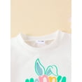 thumbnail image 4 of Gupgi Toddler Girls Easter Pants Sets White Bunny Print T-shirt Egg Print Flared Pants 2PCS Sets, 4 of 9