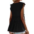thumbnail image 4 of Blusa informal de manga corta con cuello en V y hombros descubiertos para mujer Fridja  hjk3769, 4 of 9