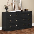 thumbnail image 2 of CozyHome Set of 2 Bedside Tables, Modern 3-Drawer Wooden Nightstands with Gold Knobs, Functional Accent Cabinets for Bedroom or Living Room, 2 of 7