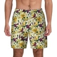 thumbnail image 2 of Goofa Lilies Flowers Printed Men's Swim Trunks Board Shorts Quick Dry Mens Swimming Trunks with Compression Liner,Breathable Fit Hawaii Beach Shorts-Small, 2 of 9