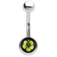 thumbnail image 1 of Surgical Steel Belly Button Ring with Flower Design, 1 of 1
