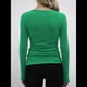 thumbnail image 4 of Camisetas Básicas Ajustadas Informales de Cuello Redondo y Larga Acanaladas para Mujer Verde M, 4 of 6