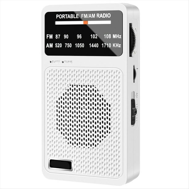 Radio Portátil AM/FM, Radio de Bolsillo con Altavoz y Conector para Auriculares, Mini Radios de Transistores con Clip Trasero para Personas Mayores, Color .