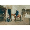 thumbnail image 2 of Tomàs Moragas 18x14 Black Ornate Wood Framed Double Matted Museum Art Print Titled - Moroccan on Horseback (circa 1891), 2 of 5