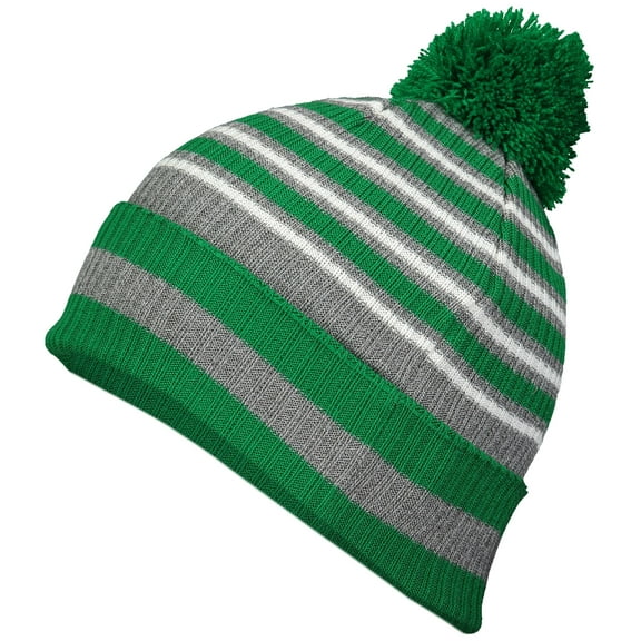Holloway Sportswear OS Spirit Pom Beanie Kelly/Heather Grey/White 223815