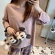 thumbnail image 1 of Pijamas a cuadros de otoño para mujer, ropa de casa informal de estilo coreano con dibujos animados, holgados y de manga larga, 1 of 6