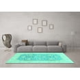thumbnail image 3 of Ahgly Company Indoor Rectangle Oriental Turquoise Blue Modern Area Rugs, 2' x 3', 3 of 4