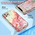 thumbnail image 3 of CASEFIV for iPhone 12 Pro Max Case,Marble Pattern Heavy Duty Shockproof Full Body Protective Phone Cover for Women Girls,Rose Gold, 3 of 8