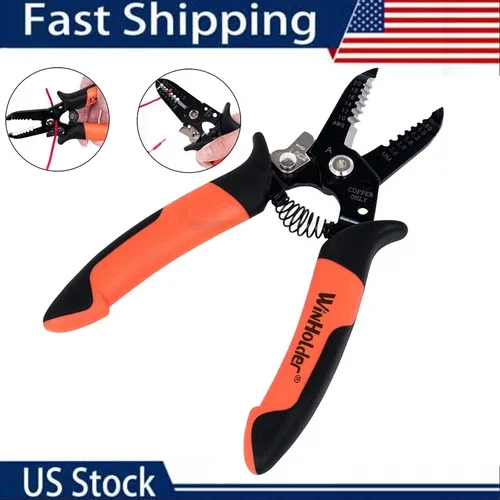 Wire Cable Stripper Cutter Pliers Crimping Electrician Tool Awg20-10 0.8-2.6Mm²