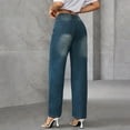 thumbnail image 5 of YDFCWXW Womens Wide Leg Baggy Loose Jeans High Waisted Stretch Denim Pants Casual Daily Outfits for Women (Blue, S), 5 of 9