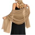 thumbnail image 2 of Women Sheer Chiffon Shawl Wrap Lightweight Scarf Elegant Evening Cover Up Soft Breathable Long Scarf for Dress Formal Party Wedding Beach Sunscreen Wrap Fashion Accessory Gift Idea, 2 of 8