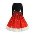 thumbnail image 3 of Gvmfive Women Christmas Party Cocktail Long Sleeve High Waist Swing Dress, 3 of 5